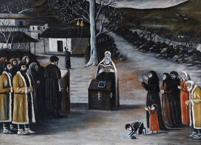 Sermon divin dans le village Niko Pirosmani