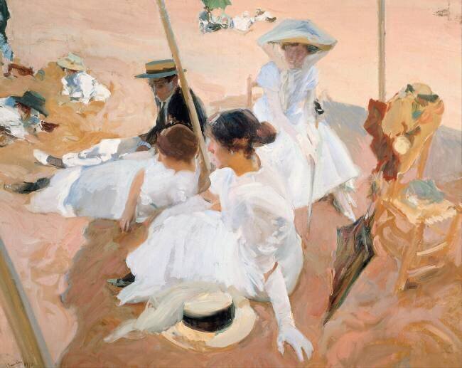 Sous le parasol Joaquin Sorolla y Bastida