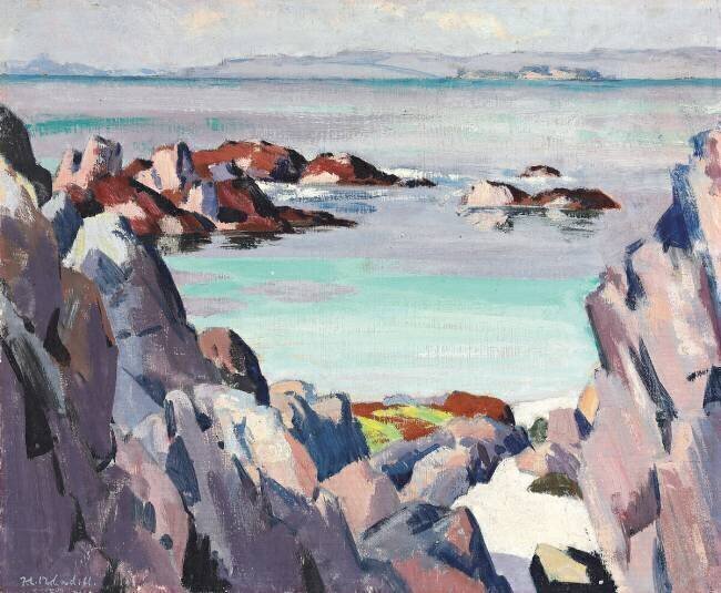Staffa and Rhum from Iona Francis Cadell