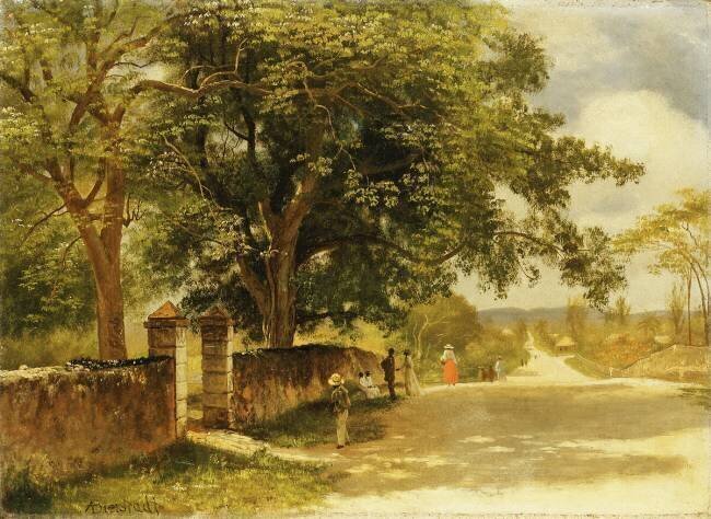 Street in Nassau Albert Bierstadt