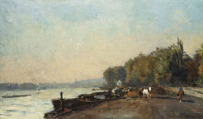 Sur le pont de Suresnes en automne Albert Lebourg