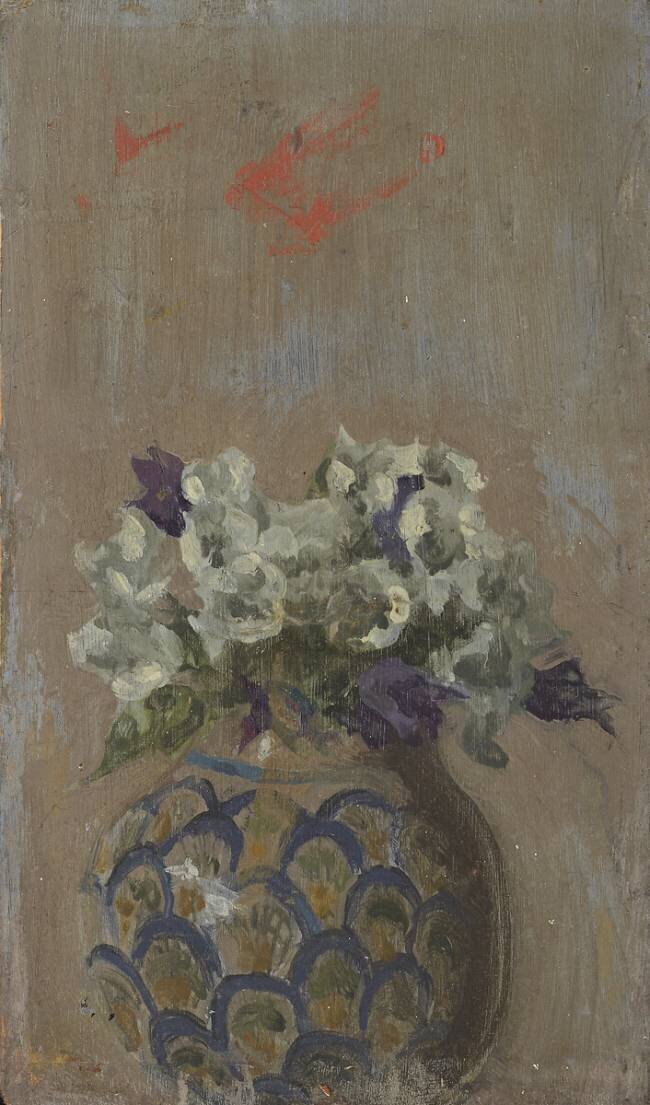 Sweet Violets - White and Blue Biolets in a Patterned Bowl Walter Richard Sickert