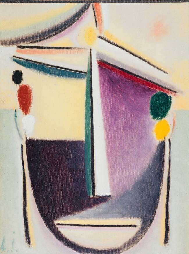 Tête abstraite : Noir-Jaune-Violet Alexej von Jawlensky