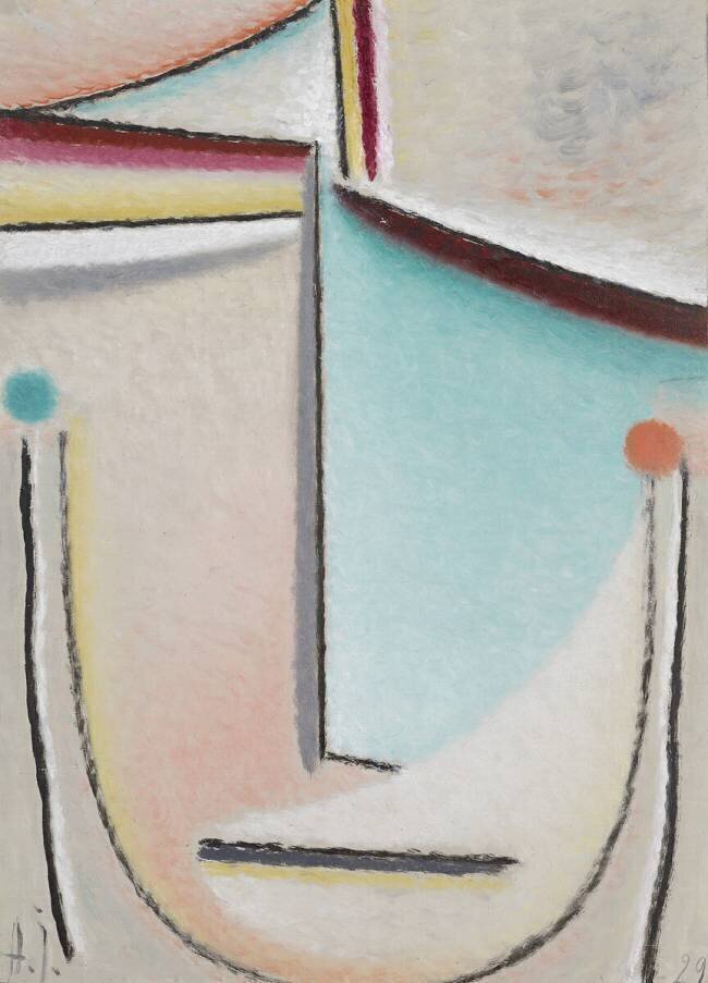 Tête abstraite : rose-bleu clair Alexej von Jawlensky