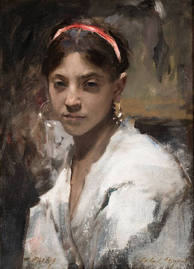 Tête d'une jeune fille de Capri John Singer Sargent
