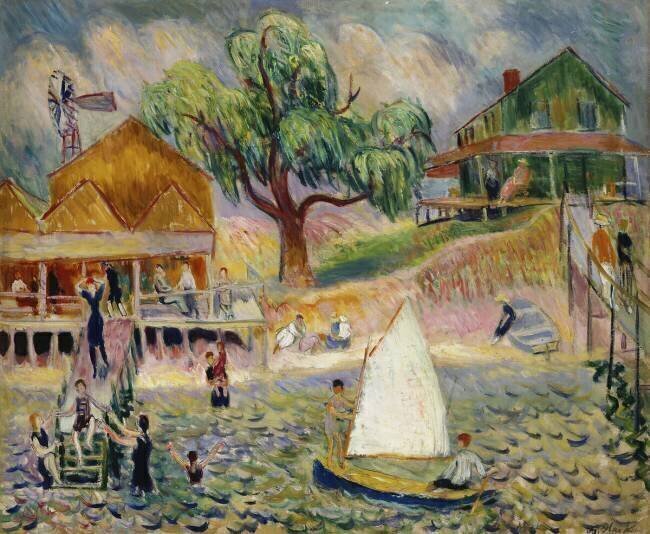 The Green Beach Cottage William James Glackens