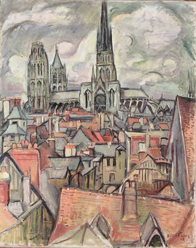 Toits et la Cathédrale de Rouen Achille Emile Othon Friesz
