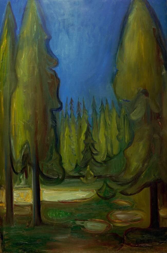 Troll trees in magic forest Edvard Munch