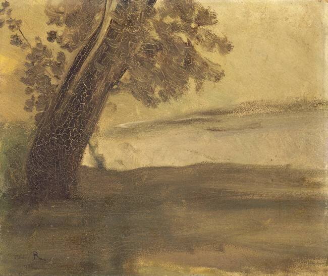 Tronc d'arbre dans la plaine Odilon Redon