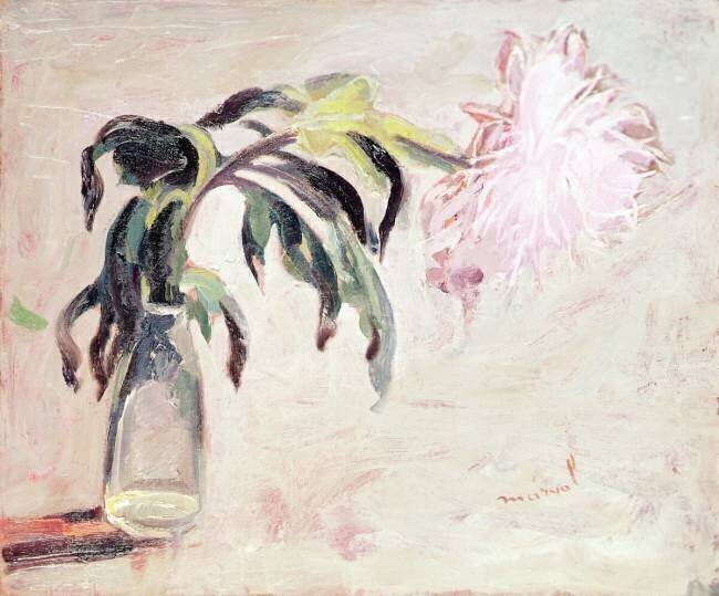 Un chrysanthème dans une bouteille Jacqueline Marval