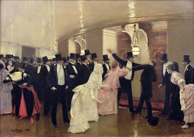 Une dispute dans les couloirs de l'opéra Jean Béraud