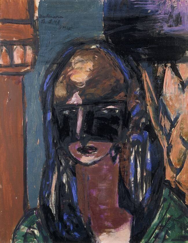 Une femme avec un masque Max Beckmann
