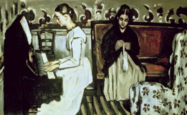 Une fille au piano Paul Cézanne