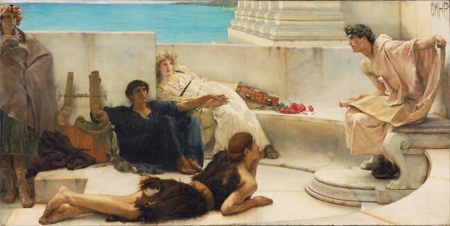 Une lecture d'Homère Lawrence Alma-Tadema