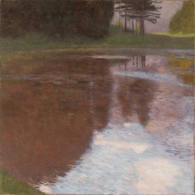 Une matinée au bord de l'étang Gustav Klimt