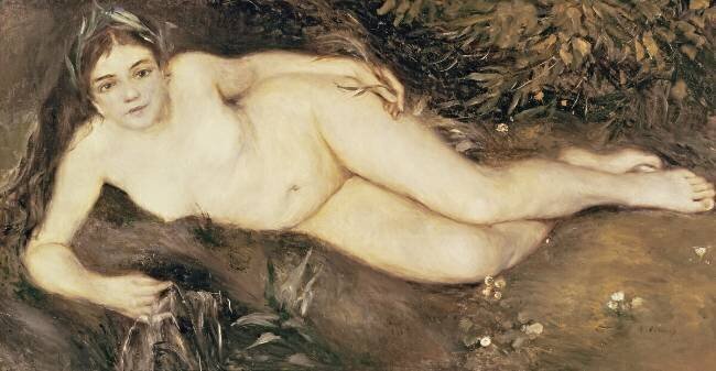 Une nymphe au bord d'un ruisseau Auguste Renoir