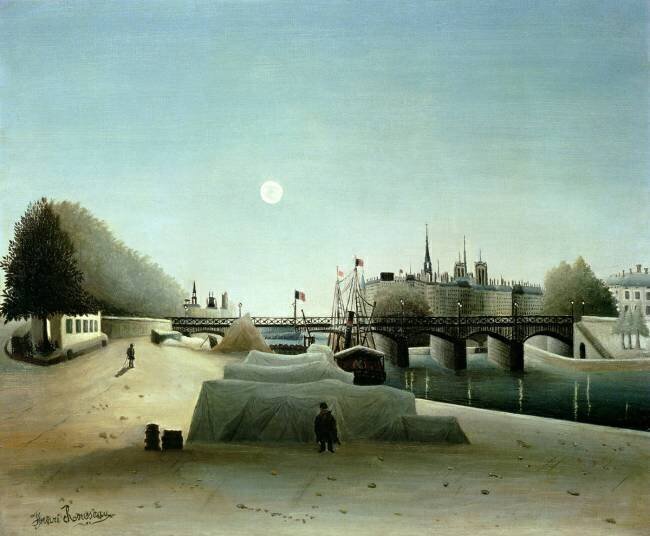 Une Vue de l'Île Saint-Louis depuis le Port Saint-Nicolas, le Soir Henri Rousseau
