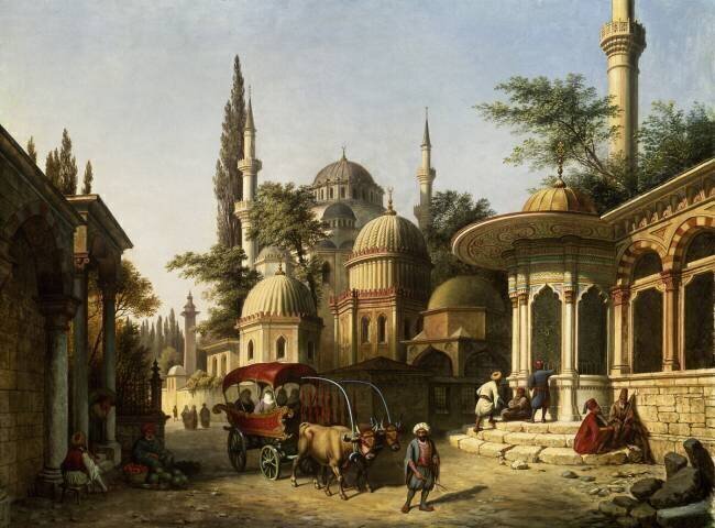Une vue d'une mosquée à Istanbul August Finke