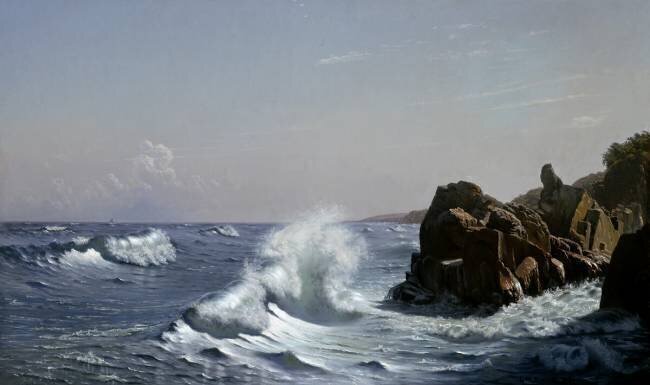 Vagues se brisant sur une côte rocheuse Johannes Hermanus Brandt
