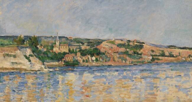 Village au bord de l'eau Paul Cézanne