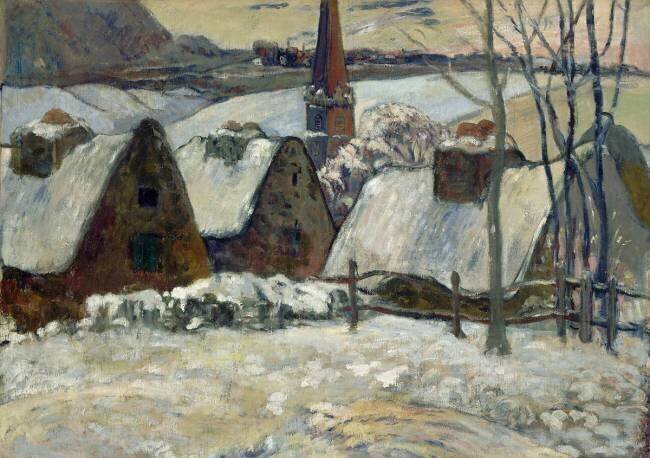 Village breton sous la neige Paul Gauguin