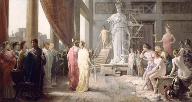 Visite à l'atelier de Phidias Hector Le Roux