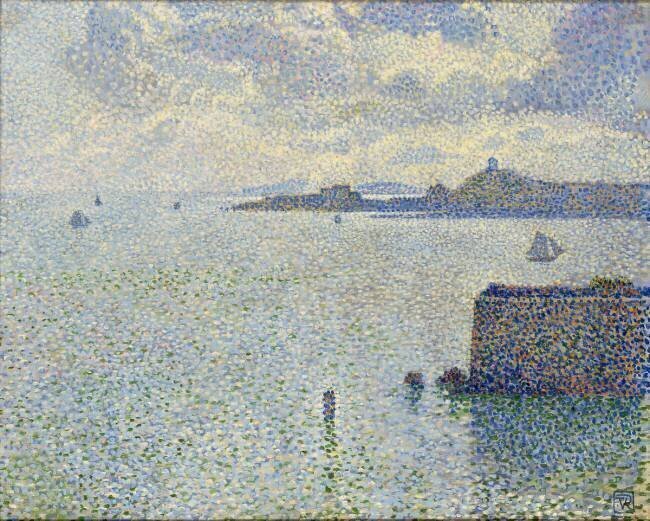 Sailboats and estuary Theo van Rysselberghe