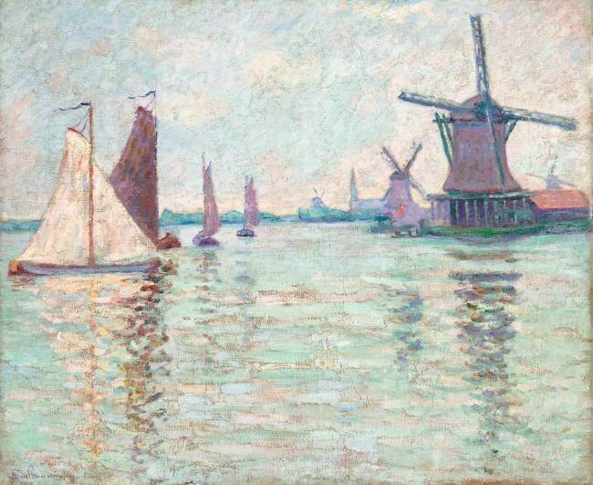 Vue de Hollande, bateaux à voiles Armand Guillaumin