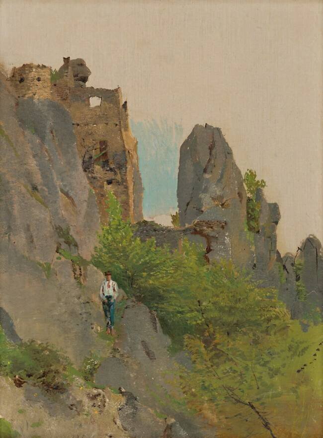 Vue des ruines de Súľovské Laszlo Mednyanszky