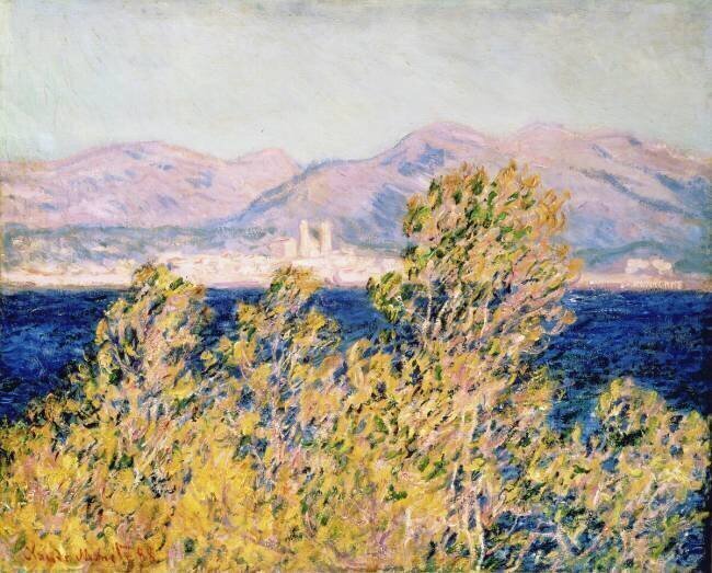 Vue du Cap d'Antibes avec le mistral qui souffle Claude Monet