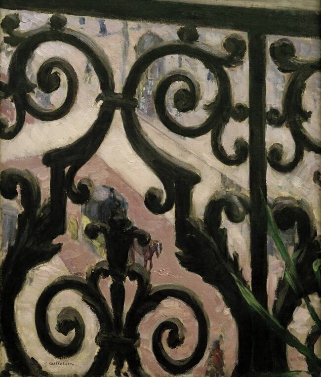 Vue prise à travers un balcon Gustave Caillebotte