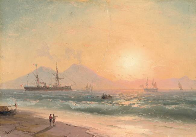 Observer les navires au coucher du soleil Ivan Aivazovsky