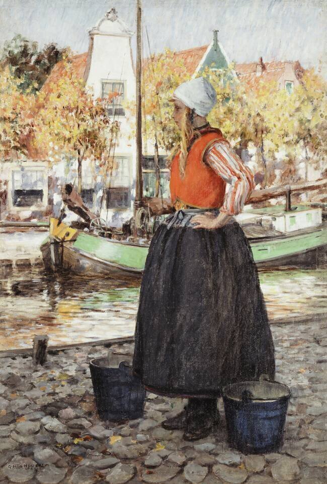 Woman Along Canal George Hitchcock