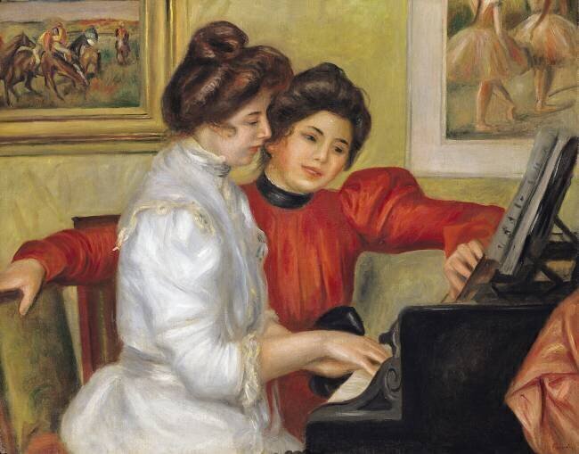 Yvonne et Christine Lerolle au piano Auguste Renoir