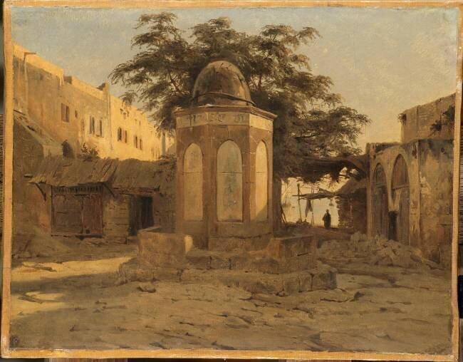 Ancienne fontaine arabe sur la place du marché au grain à Beyrouth Antoine Alphonse Montfort