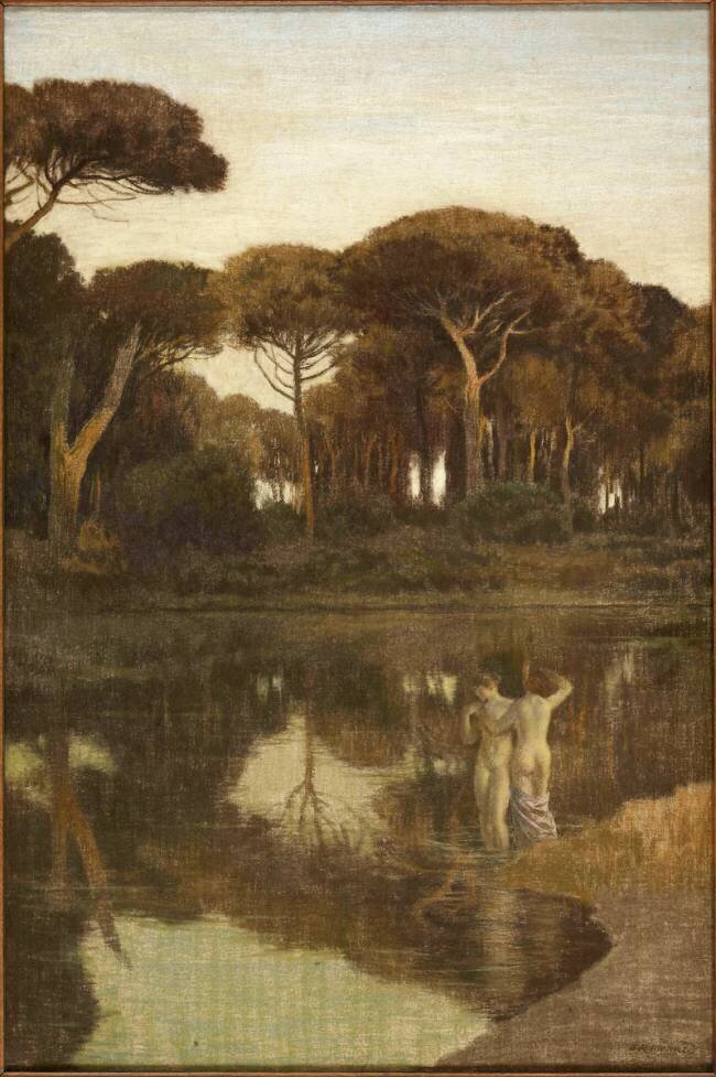 Baigneuse s dans la pinède Emile René Ménard