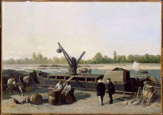 Chaland à quai Stanislas Victor Edouard Lépine