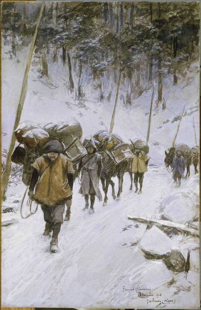 Chasseurs alpins, Gaschney (Alsace), 18 janvier 1916 François Flameng
