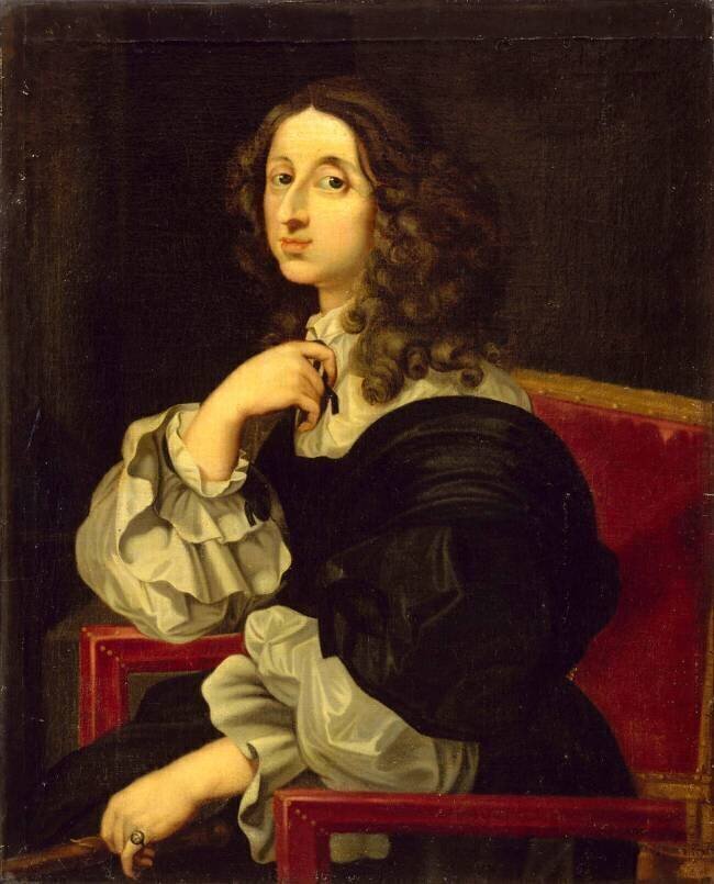 Christine, reine de Suède de 1632 à 1654 (1626-1689)- représentée en 1653 Sébastien Bourdon