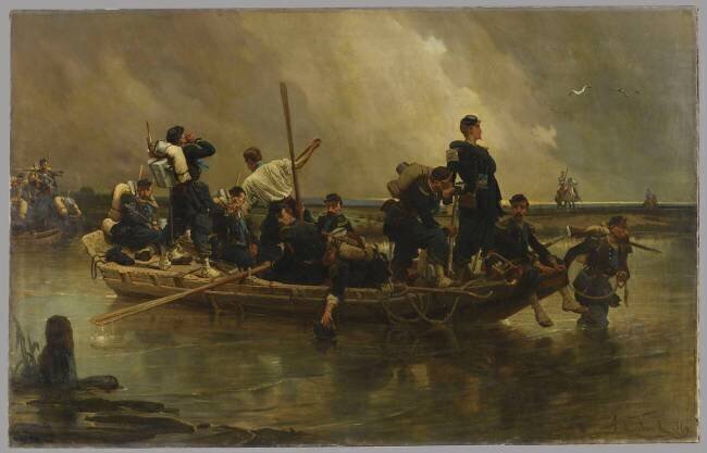Eclaireurs d'avant-garde passant une rivière (Crimée) Alphonse de Neuville