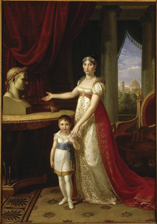 Elisa Bonaparte, grande-duchesse de Toscane et sa fille Napoléone-Elisa Pietro Benvenuti