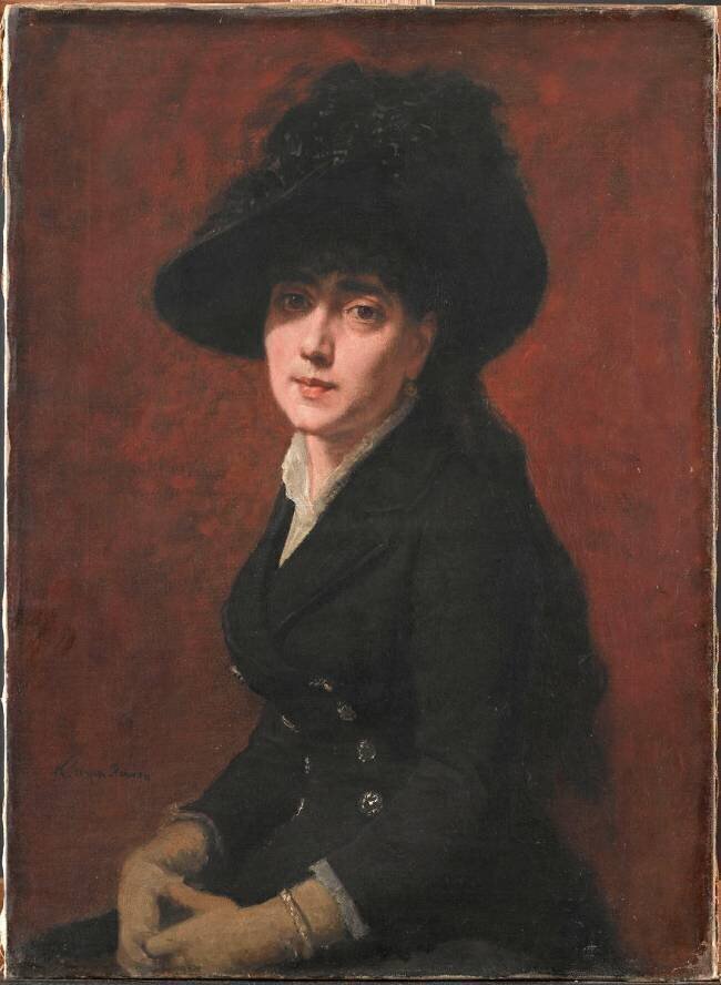 Femme au chapeau noir Augustin Feyen-Perrin