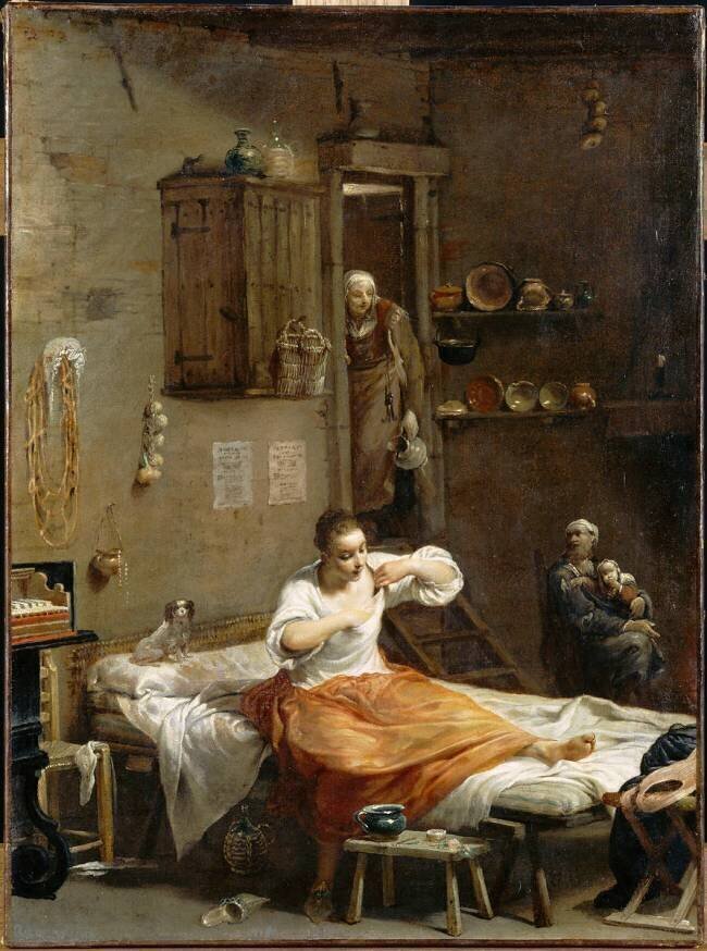 Femme à la puce Giuseppe Maria Crespi
