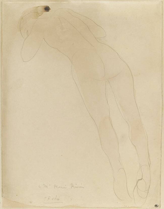 Femme nue, de dos, étendue sur le ventre Auguste Rodin