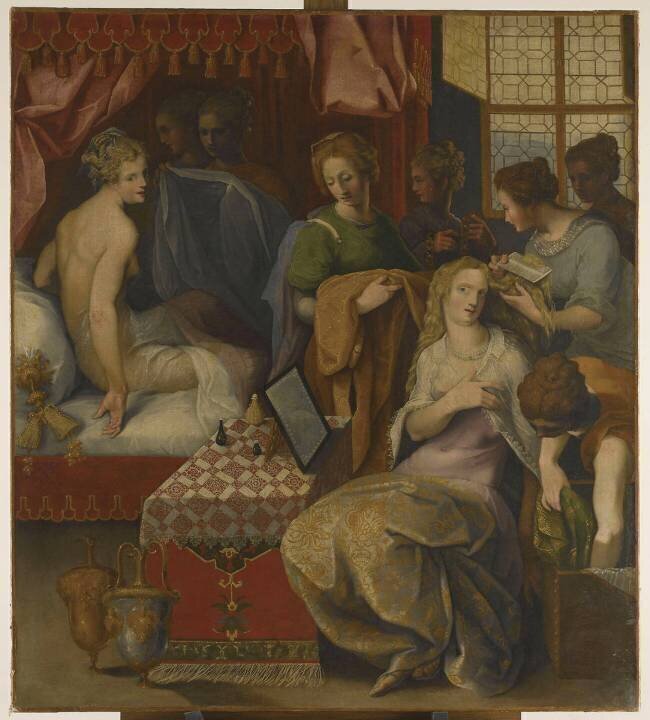 Hyante et Climène à leur toilette Toussaint Dubreuil