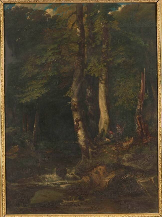 Intérieur de forêt avec braconnier Paul Huet