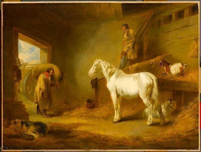 Intérieur d'étable George Morland (d'après)