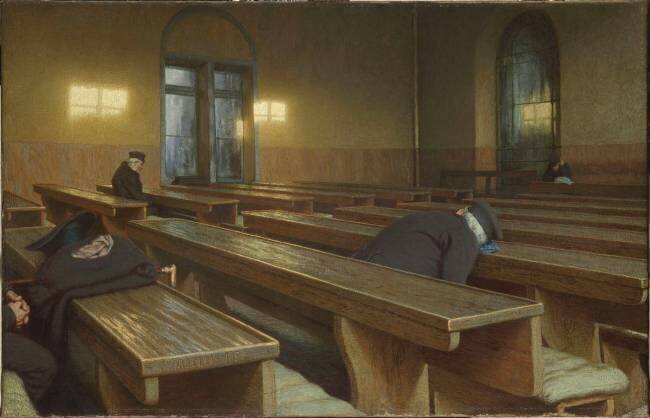 Jour de fête à l'Hospice Trivulzio à Milan Angelo Morbelli
