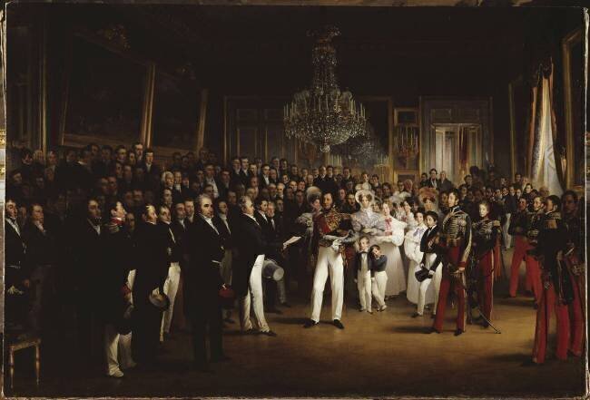 La Chambre des députés présente au duc d'Orléans, l'acte qui l'appelle au trône et la Charte de 1830 François Joseph Heim