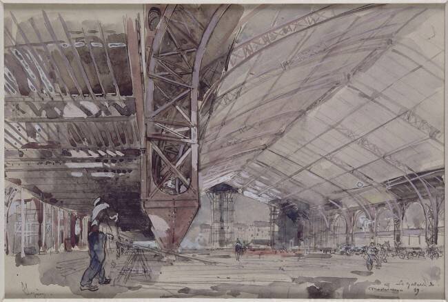 La galerie des machines en construction Auguste Lepère